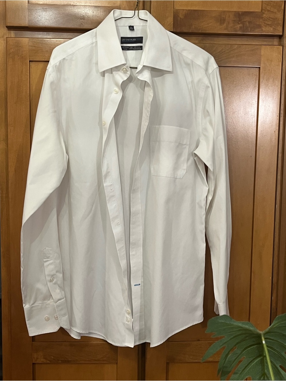 Leo Chevalier Design White No-Iron Dress Shirt | 15.5 34/35 | 100% Cotton - Picture 2 of 8